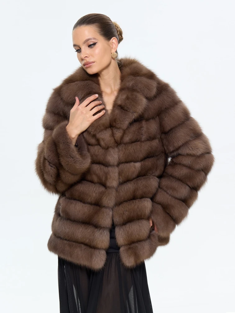 Женская шуба из меха куницы Л511-389, натуральная, размер 48, артикул 64890-2