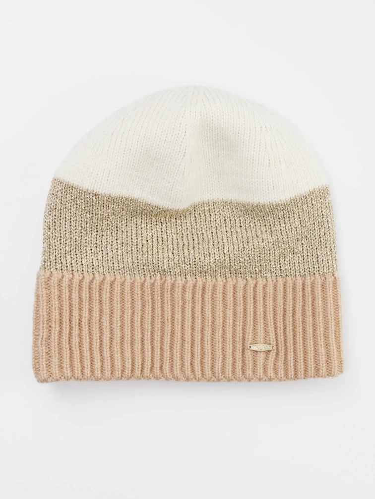 Шапка шерстяная женская ORIANА, бежевая, размер 58, артикул 51240-0