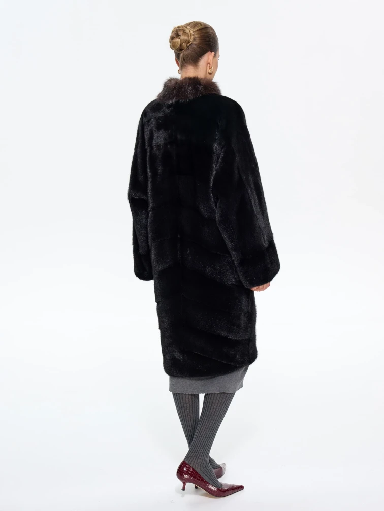 Норковая длинная женская шуба Анастасия, черная, размер 44, артикул 65650-5