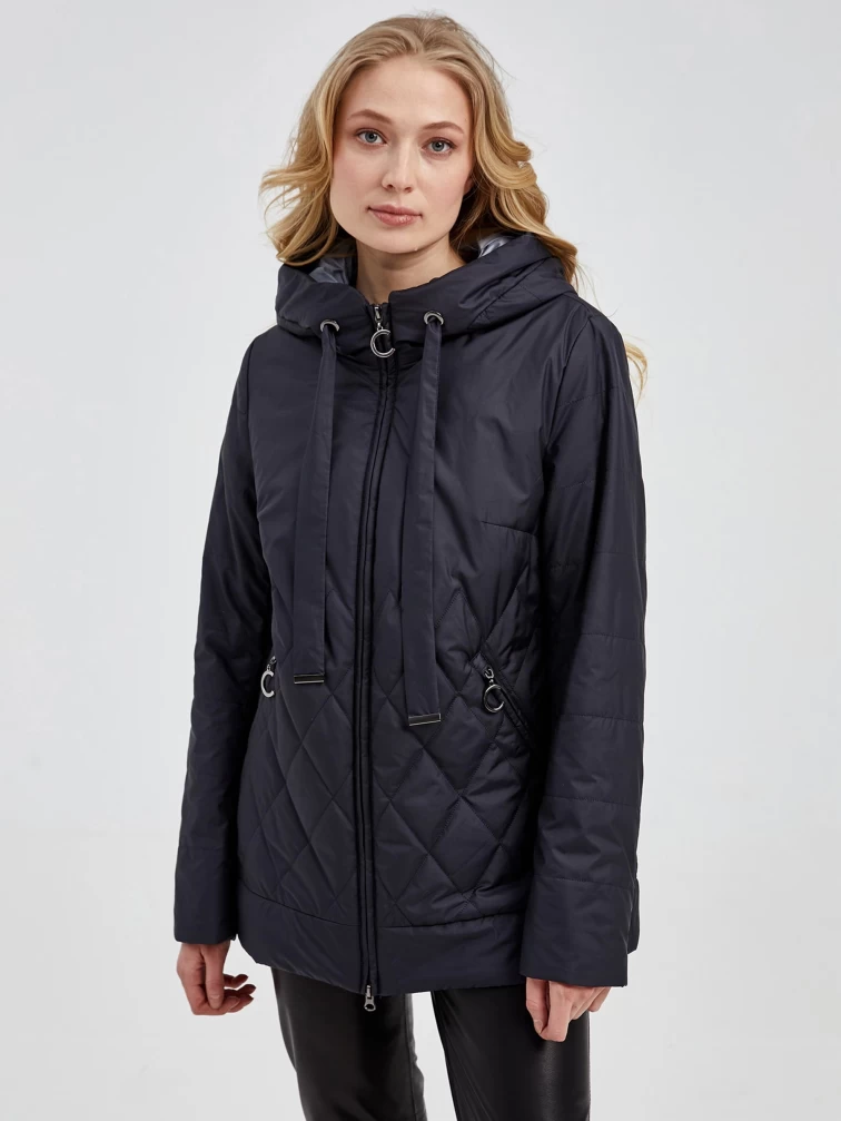 Демисезонный комплект женский: Куртка 20038 + Брюки 03, cиний/черный, р. 42, арт. 111311-3