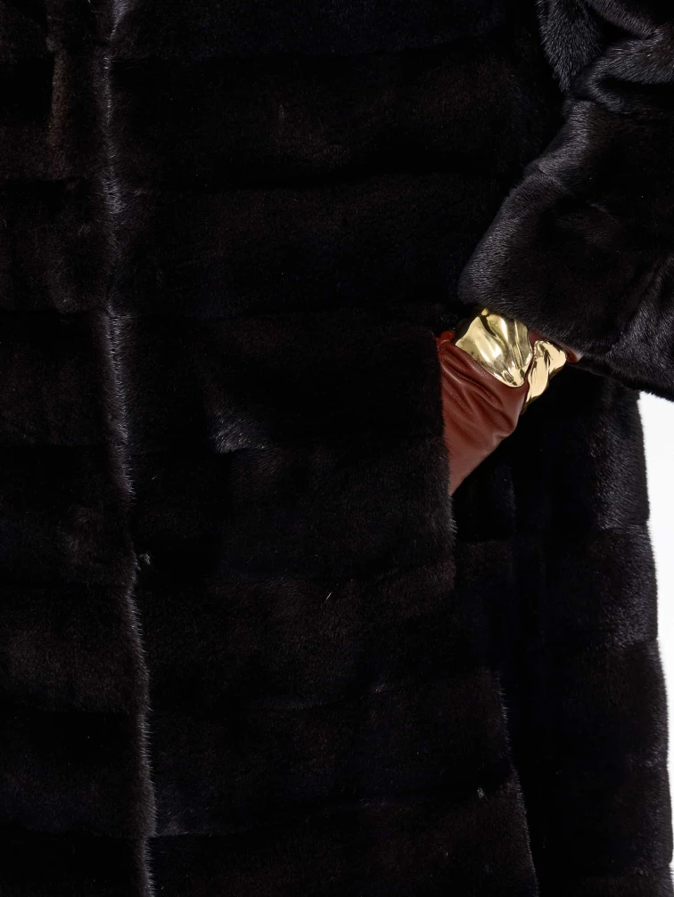 Женская шуба из меха норки BRASCHI RDL 026, черная, размер 44, артикул 34450-2