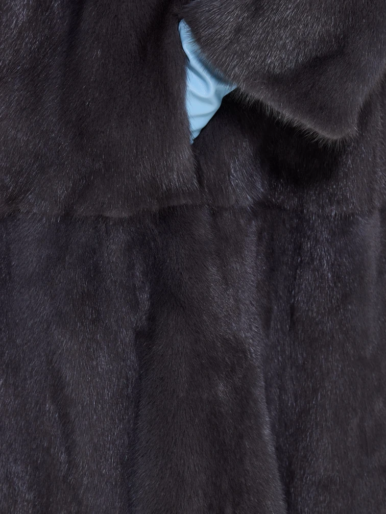 Длинная женcкая шуба с капюшоном Классика-687, графитовая, размер 62, артикул 65440-3