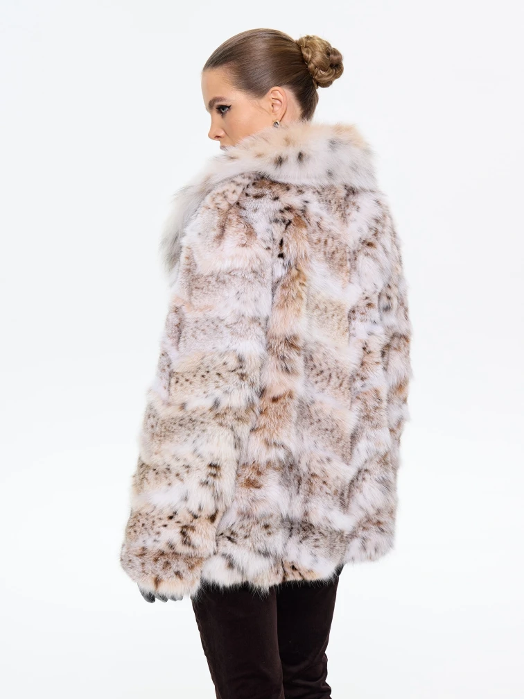 Женская шуба из меха рыси М850, натуральный, размер 48, артикул 65330-7