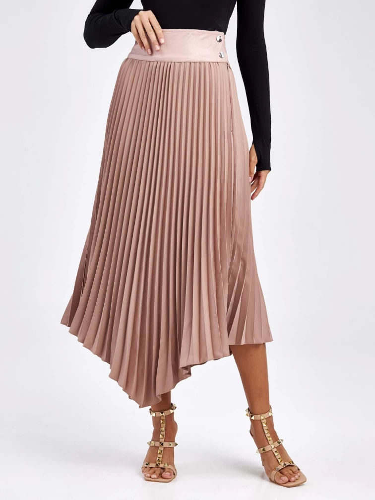 Женские кожаная юбка из экокожи 4878433, розовая, размер 50, артикул 85840-1