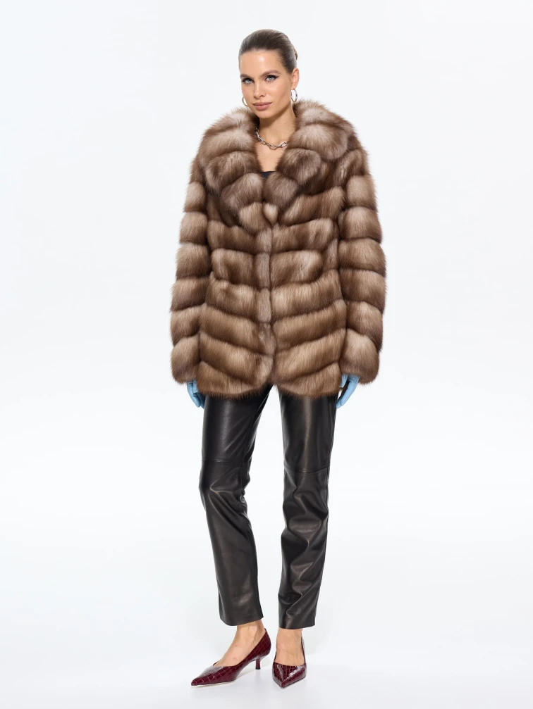 Женская шуба из меха куницы Л511-271, натуральная, размер 52, артикул 64900-4