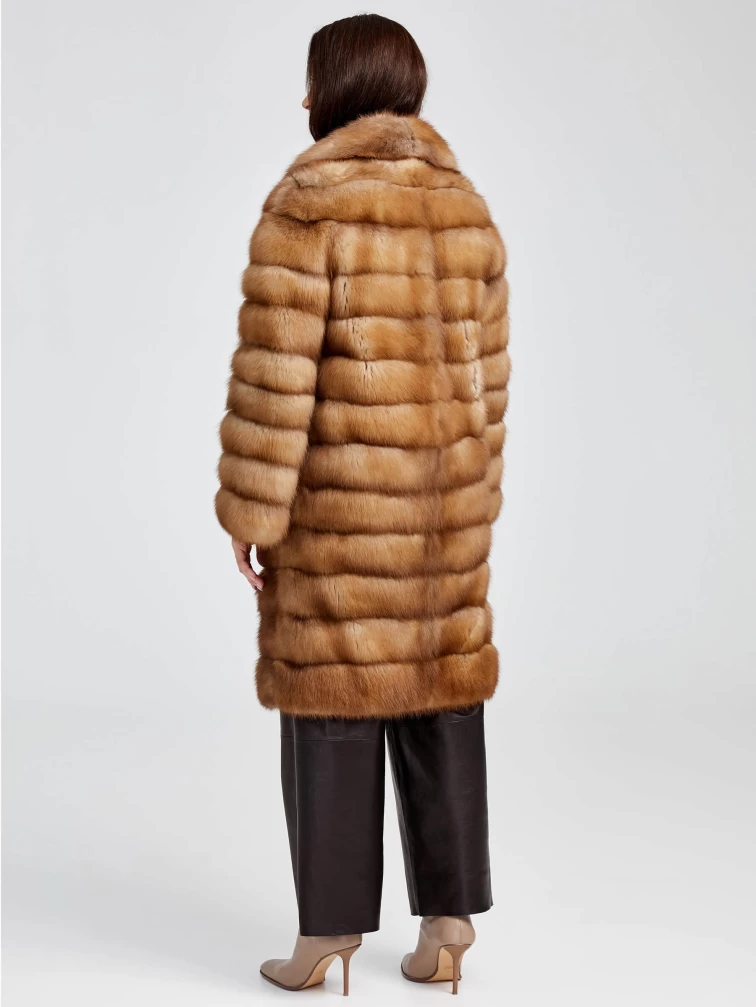 Шуба из меха куницы женская Лола, светло-коричневая, размер 44, артикул 19150-2