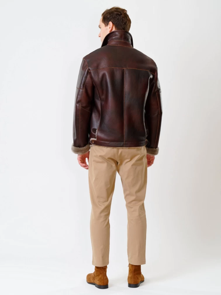 Короткая мужская дубленка 140, виски, размер 48, артикул 70250-4