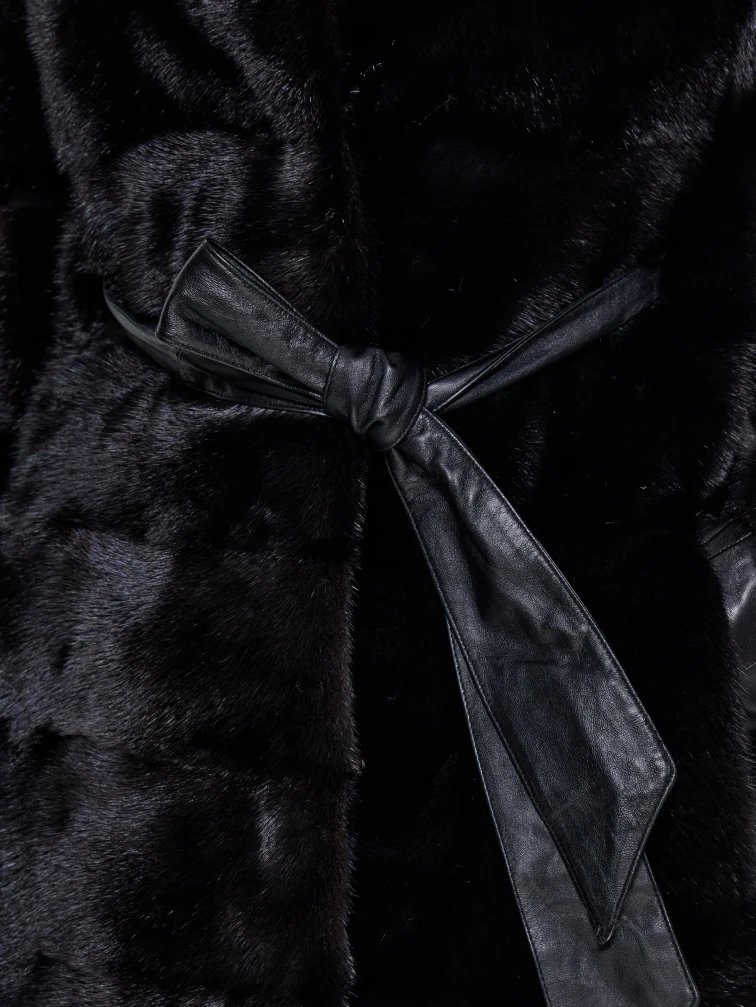 Черная женская норковая шуба MANAKAS 2478, размер 38, артикул 34260-2