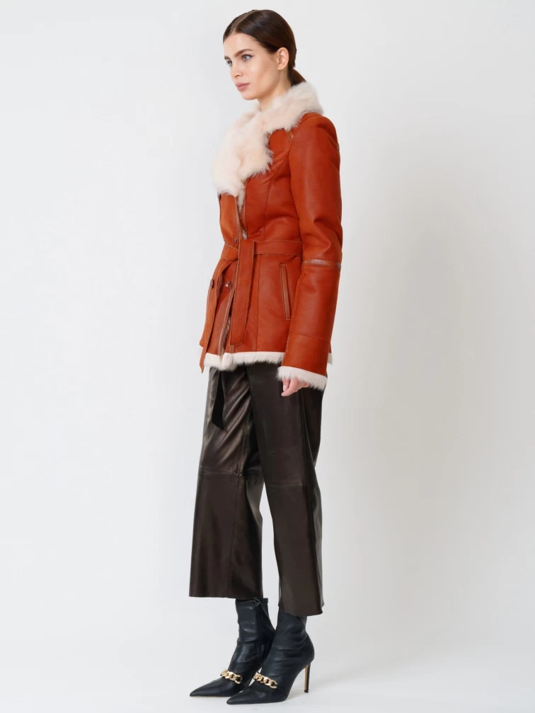 Зимний комплект женский: Дубленка 126 + Брюки 05, виски/черный, р. 44, арт. 111238-6