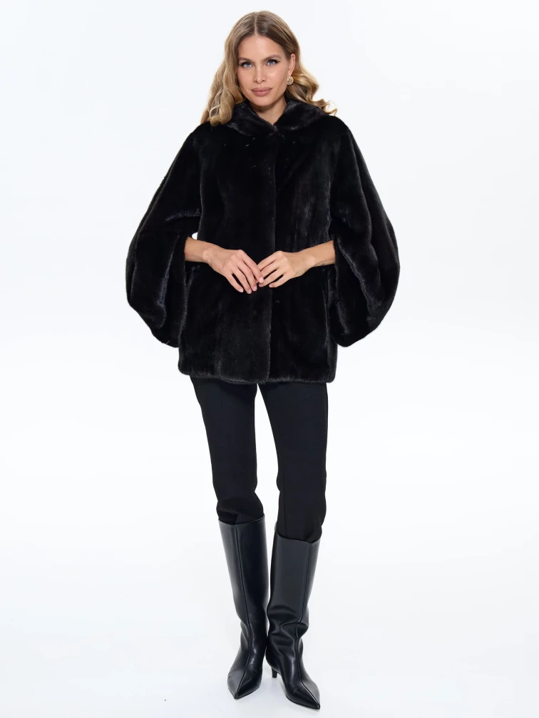 Черная женская норковая шуба BRASCHI 6883.H1, размер 40, артикул 34420-1