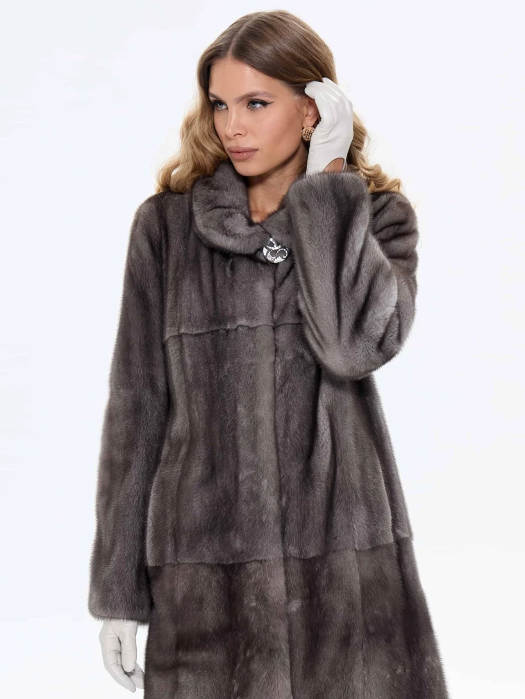 Шуба из меха норки MAKIS ROUSSOULIS ROTER-Z, серая, размер 46, артикул 34490-0