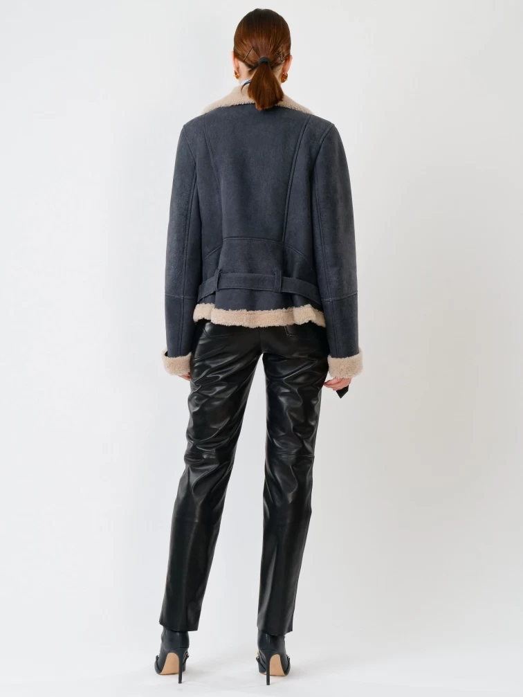 Зимний комплект женский: Дубленка 201 + Брюки 03, синий/черный, р. 44, арт. 111310-6