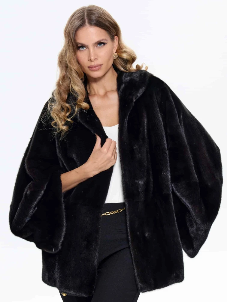 Черная женская норковая шуба BRASCHI 6883.H1, размер 40, артикул 34420-7