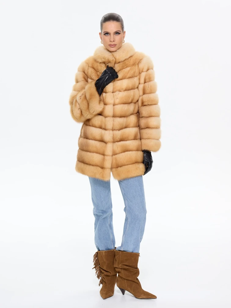 Женская шуба из меха куницы Л511-99, натуральная, размер 46, артикул 64910-6