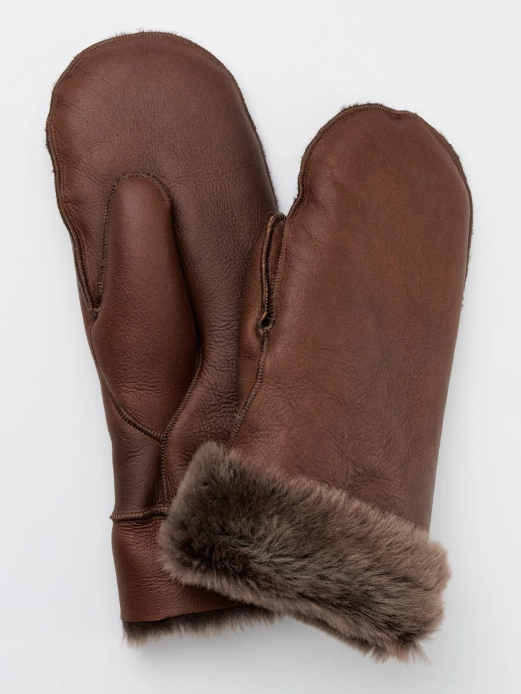 Варежки из овчины меховой мужские, виски, размер One Size, артикул 160090-0