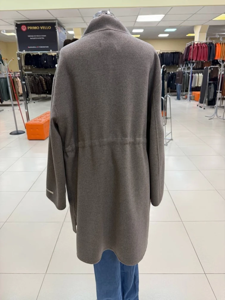 Кашемировое женское полупальто 1133-95, серо-коричневое, размер 46, артикул 92580-1