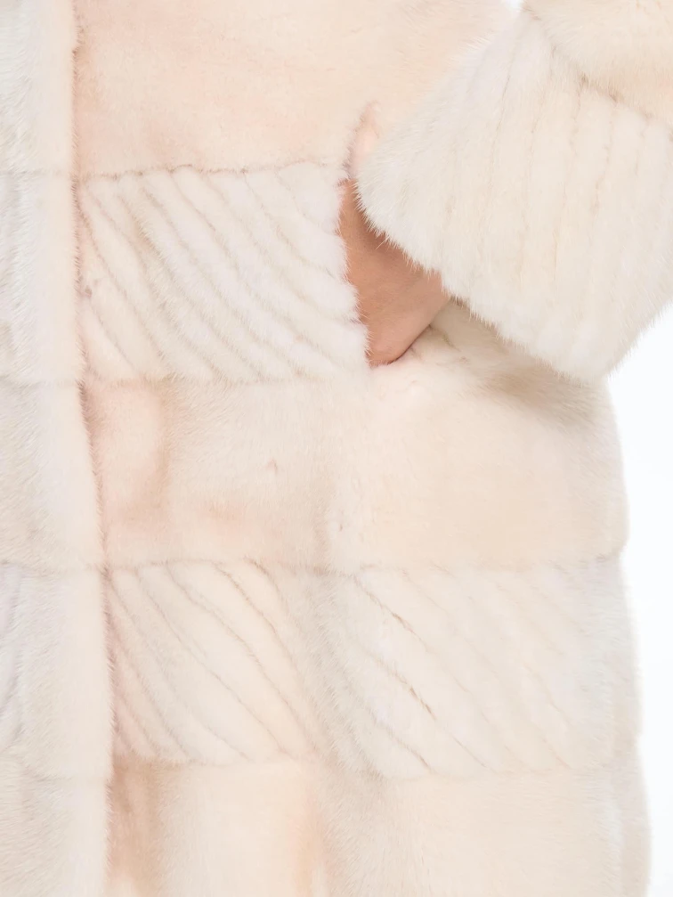 Бежевая женская норковая шуба BRASCHI EGM 012, размер 42, артикул 34400-2