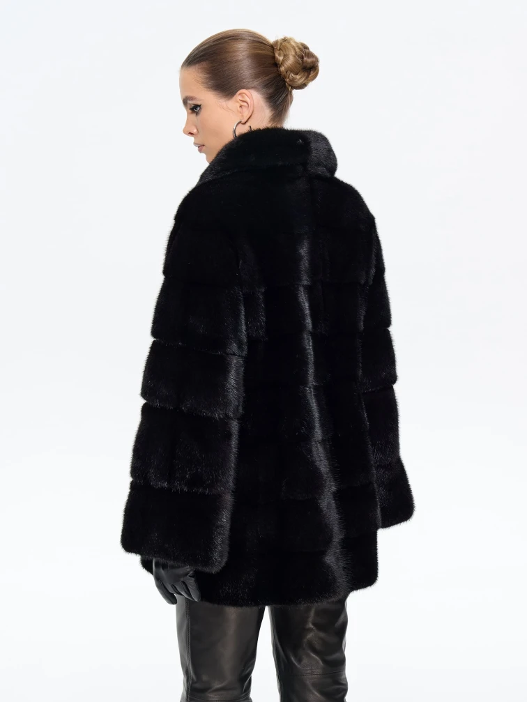 Черная женская норковая шуба MANAKAS 2478, размер 38, артикул 34260-6