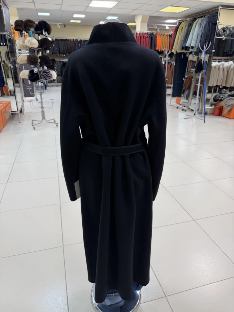 Пальто кашемировое женское 1030-125, черное, размер 46, артикул 92450-1