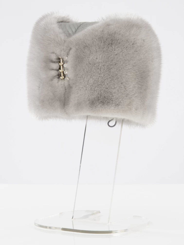 Головной убор из меха норки женский Янина, голубой, размер 58, артикул 50840-0