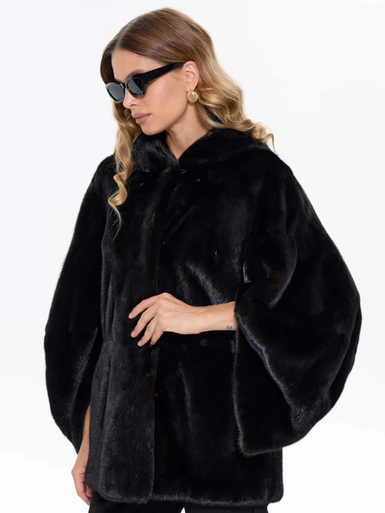 Черная женская норковая шуба BRASCHI 6883.H1, размер 40, артикул 34420-4