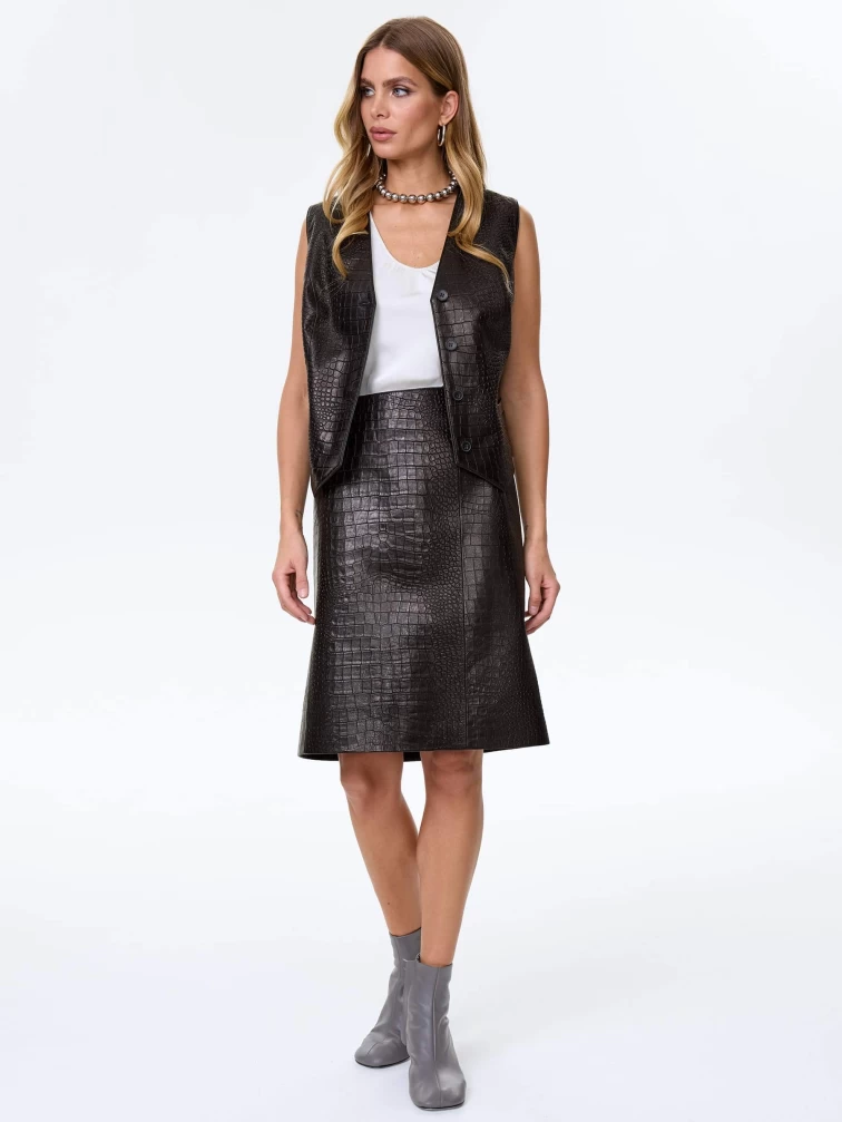 Классическая юбка прямого кроя премиум класса 16, черная, размер 50, артикул 85980-0