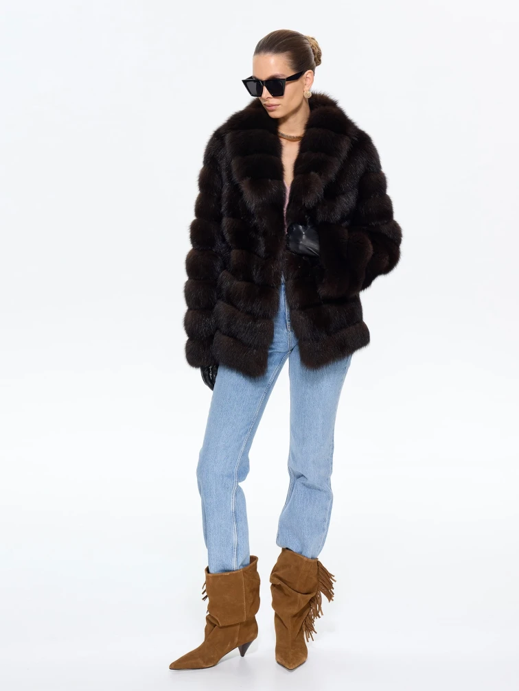 Женская шуба из меха куницы М561-630, натуральная, размер 50, артикул 64920-4