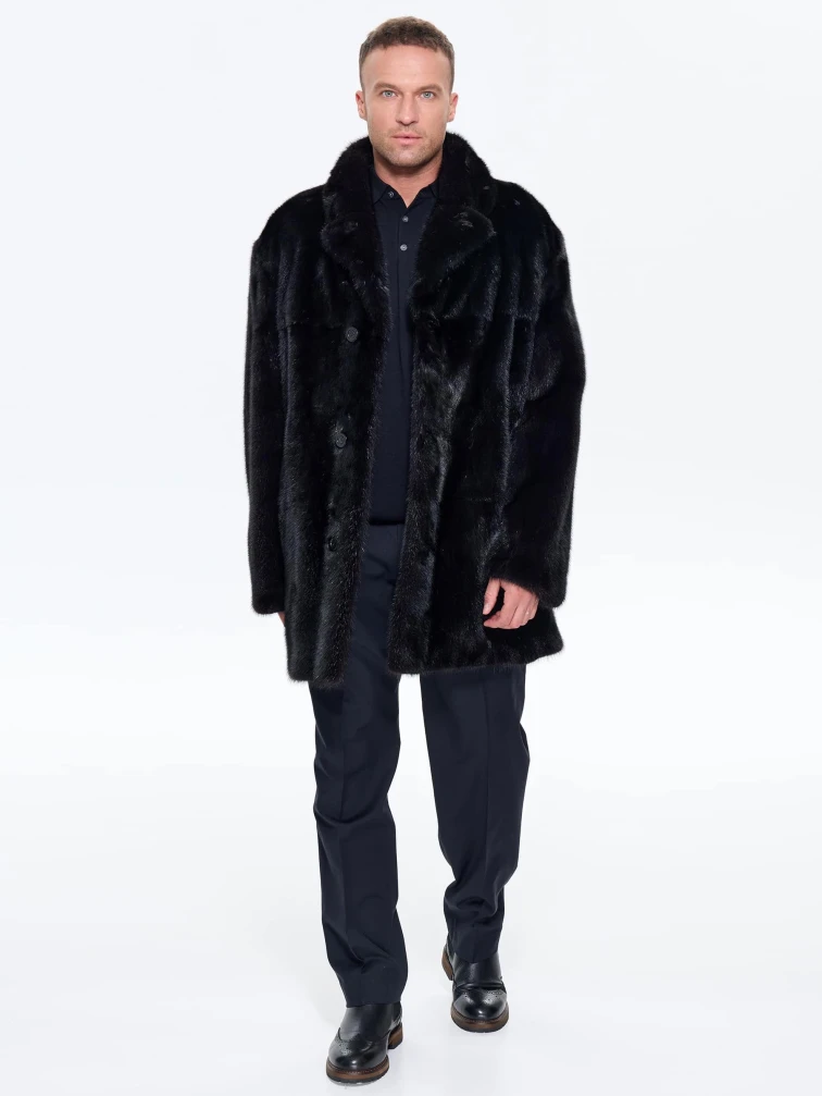 Норковая мужская шуба UNIFUR 7904Р, черная, размер 54, артикул 34520-6