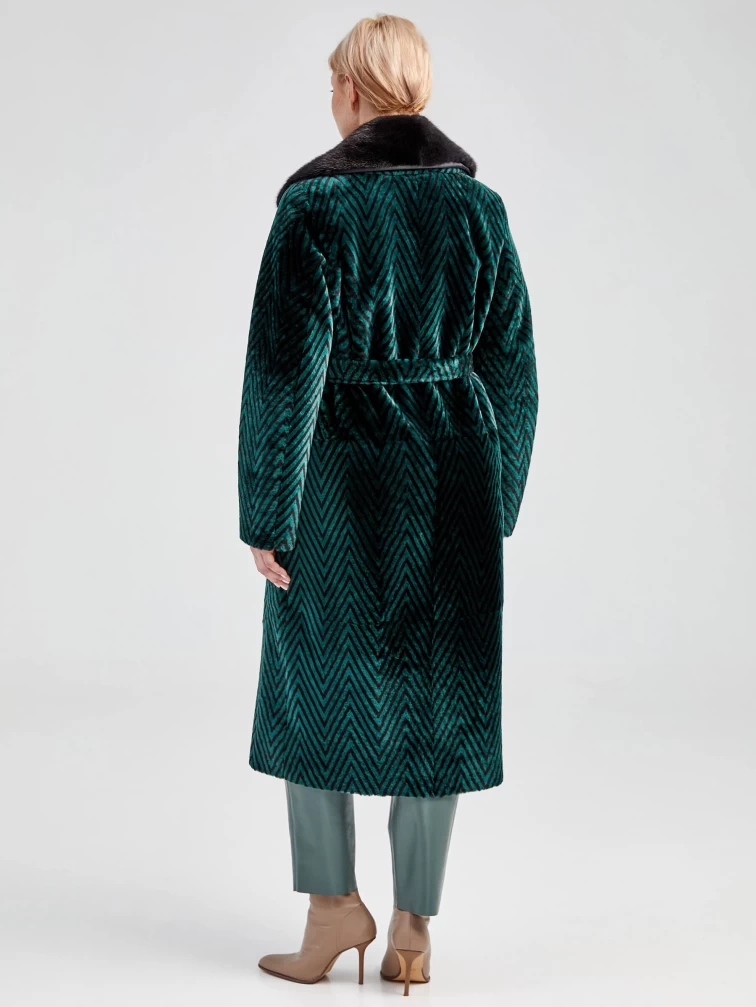 Зимний комплект женский: Дубленка 2003 + Брюки 03, зеленый/оливковый, р. 46, арт. 111307-2