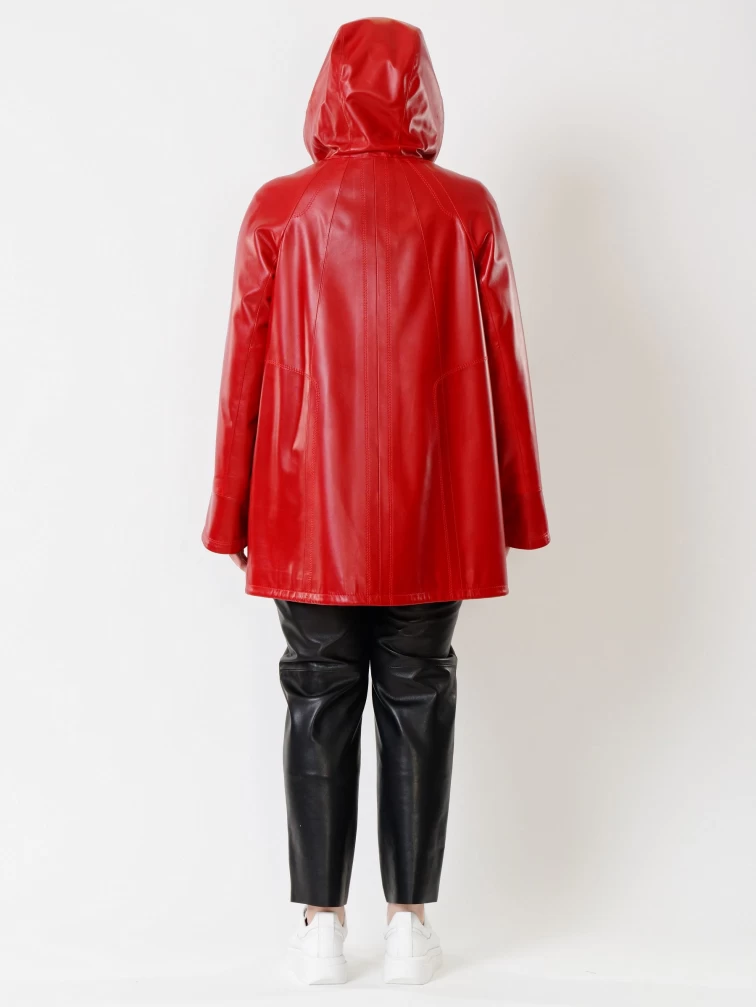 Кожаный комплект женский: Куртка 383 + Брюки 04, красный/черный, р. 48, арт. 111179-1