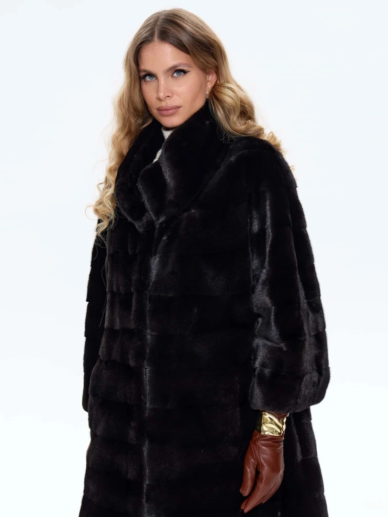 Женская шуба из меха норки BRASCHI RDL 026, черная, размер 44, артикул 34450-6