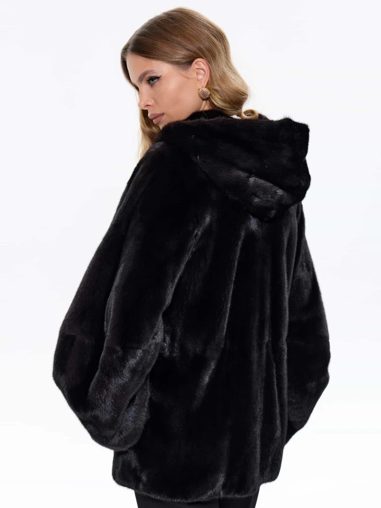 Черная женская норковая шуба BRASCHI 6883.H1, размер 40, артикул 34420-5