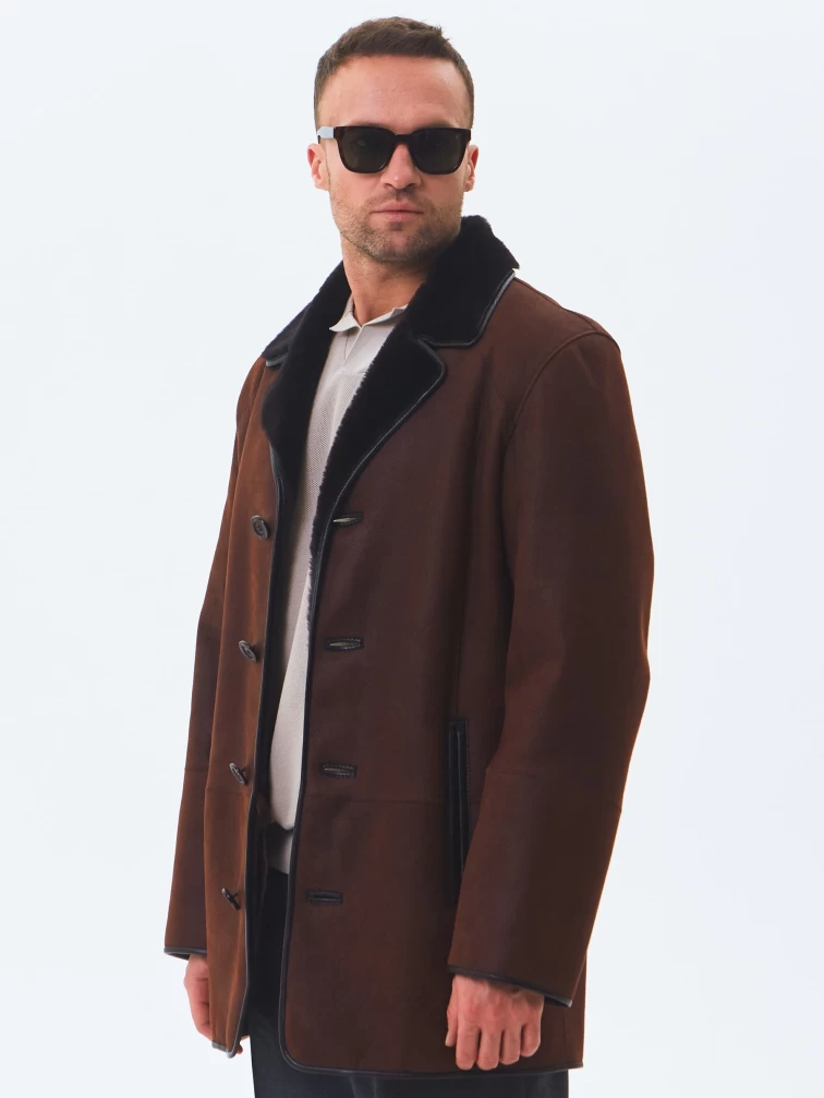 Классическая мужская дубленка 135, виски, размер 48, артикул 70720-7