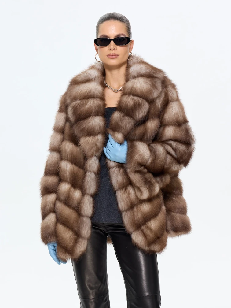 Женская шуба из меха куницы Л511-271, натуральная, размер 52, артикул 64900-6