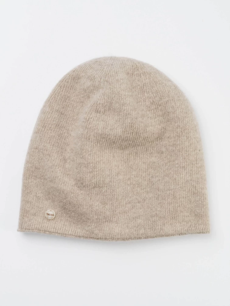 Шапка шерстяная женская SORTI, бежевая, размер 58, артикул 51250-1