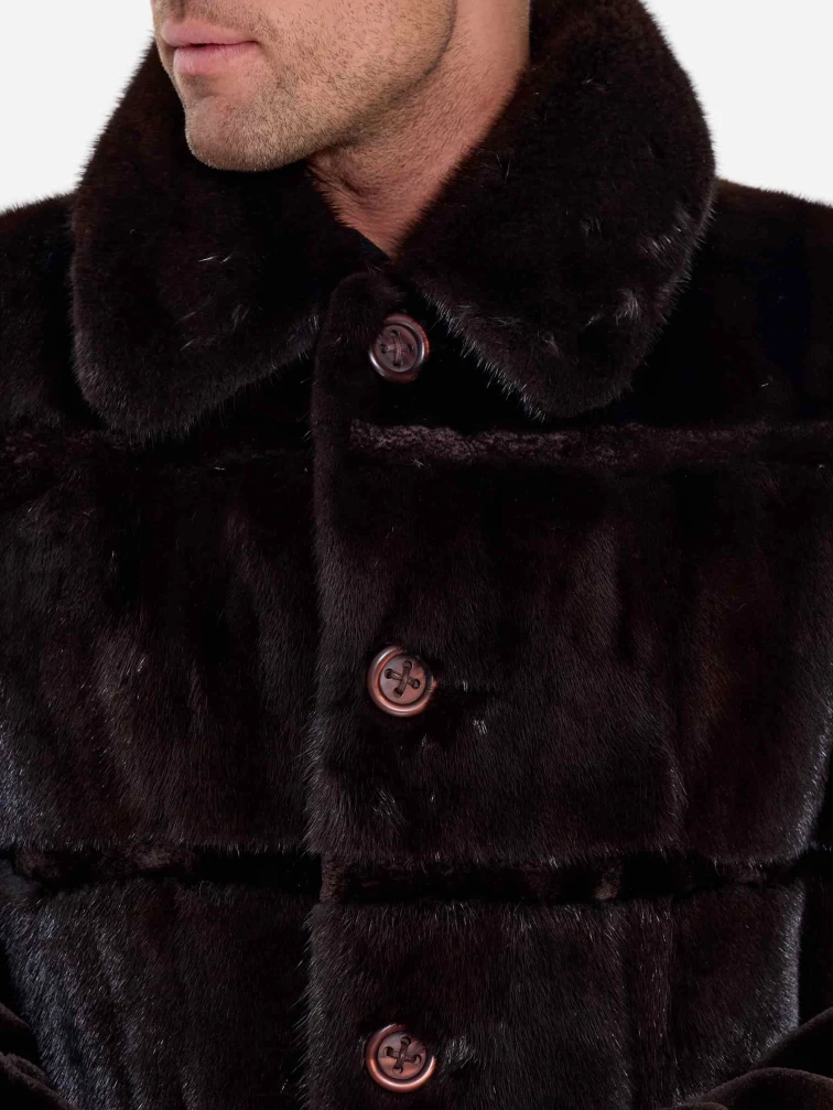 Шуба мужская из меха норки REGAL RRM-506, коричневая, размер 56, артикул 34550-2