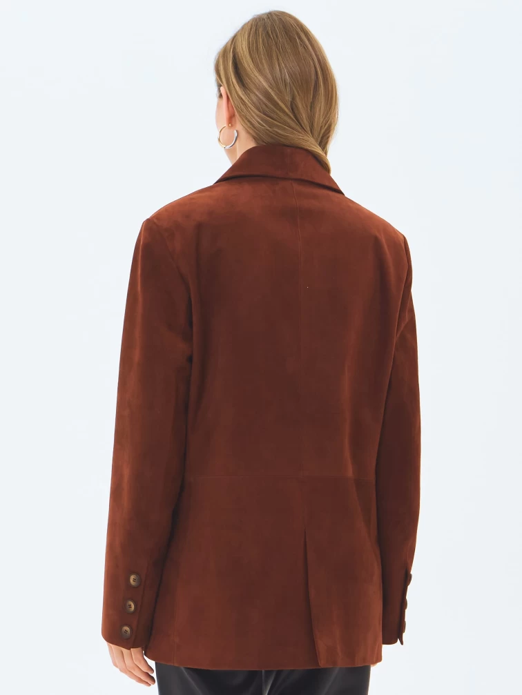 Женский замшевый пиджак премиум класса 3096з, табачный, размер 48, артикул 24370-5