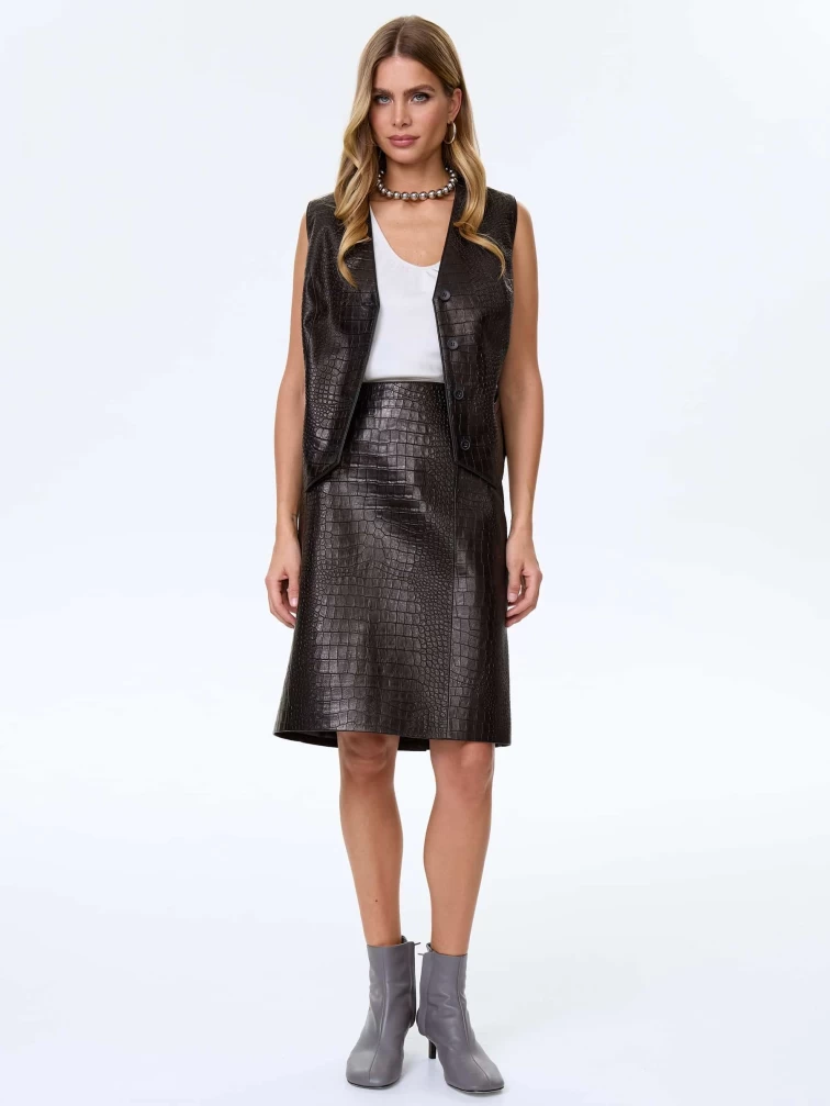 Классическая юбка прямого кроя премиум класса 16, черная, размер 50, артикул 85980-6