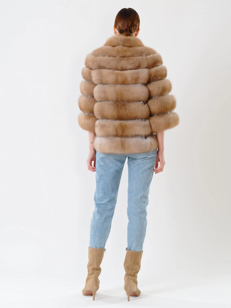 Женская шуба из меха куницы премиум класса 315, светло-коричневая, размер 44, артикул 19100-4