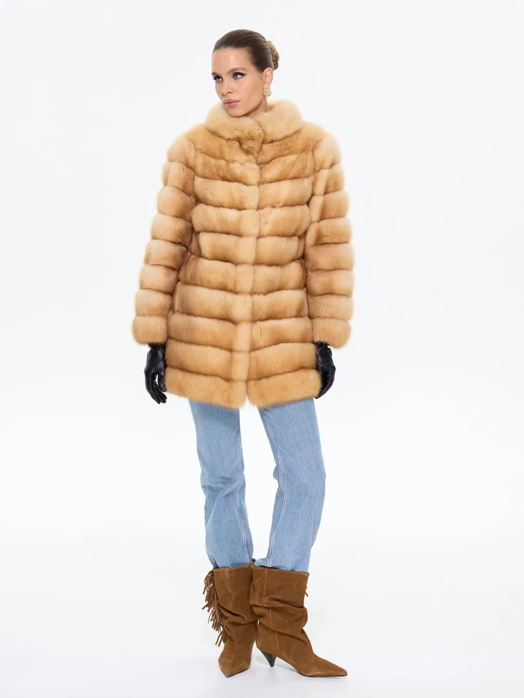 Женская шуба из меха куницы Л511-99, натуральная, размер 46, артикул 64910-1