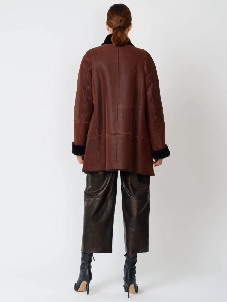 Зимний комплект женский: Дубленка 267 + Брюки 05, виски/черный, р. 44, арт. 111290-6