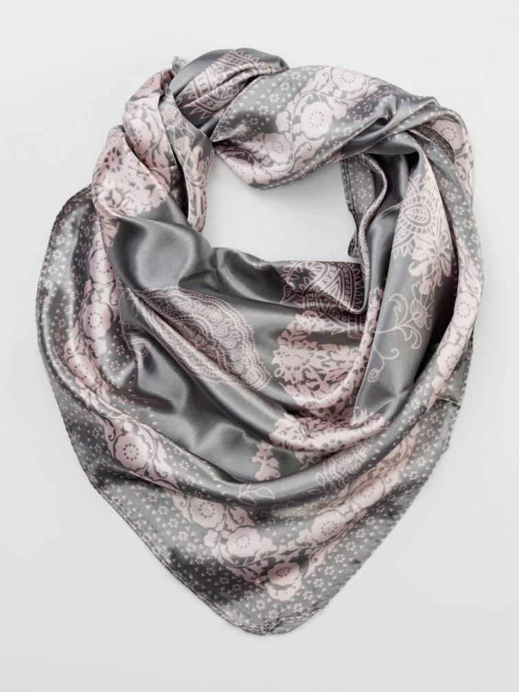 Шелковый платок женский SV-2071, серый, размер One Size, артикул 51180-0