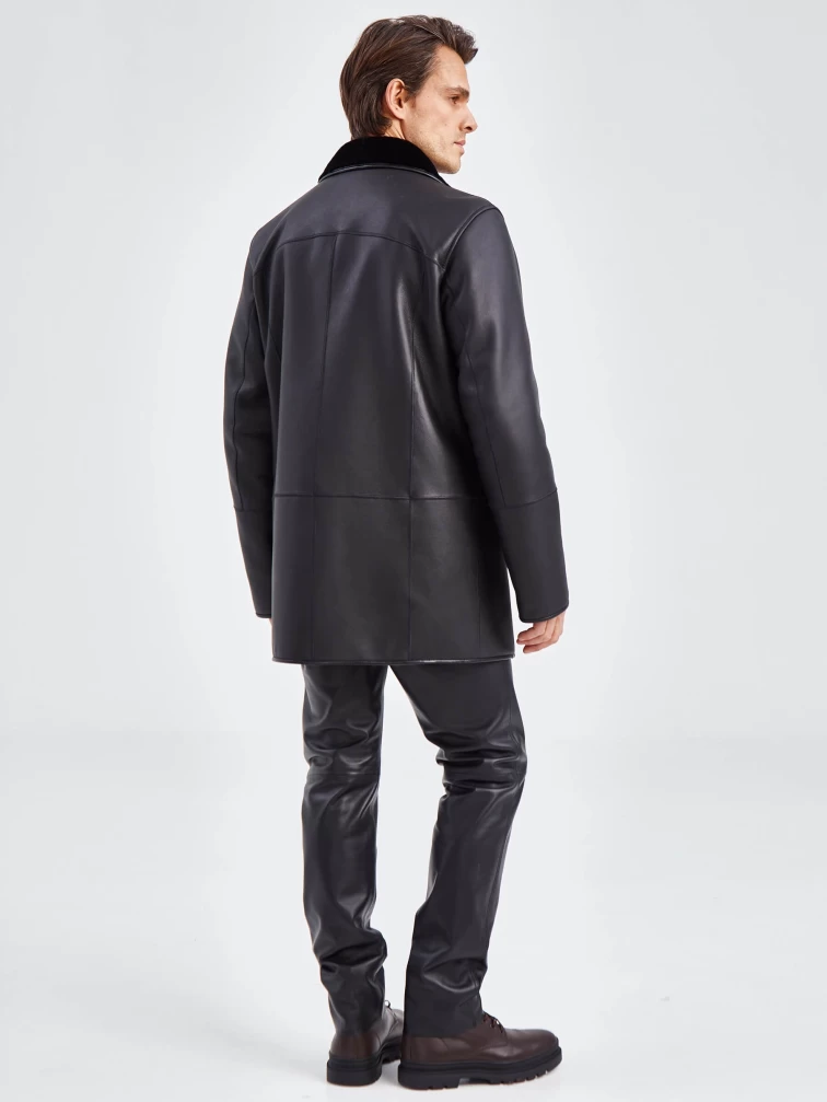 Классическая мужская дубленка премиум класса 135(пр), черная, размер 56, артикул 71400-6