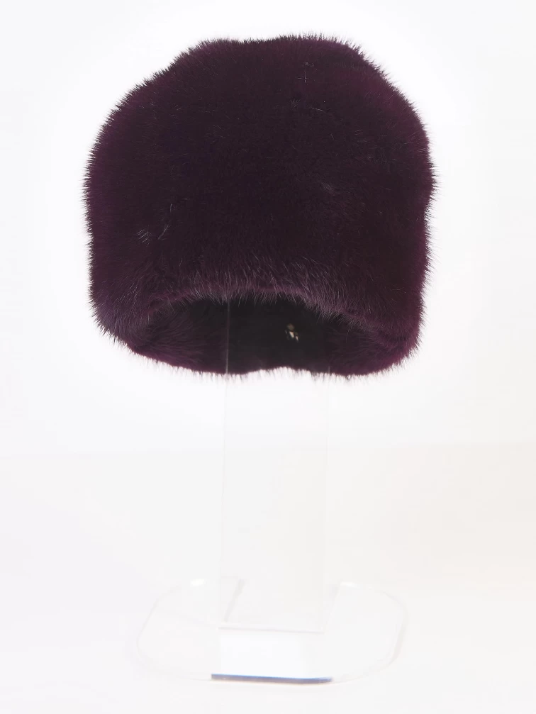 Головной убор из меха норки женский М-213, бордовый, размер 58, артикул 51450-0