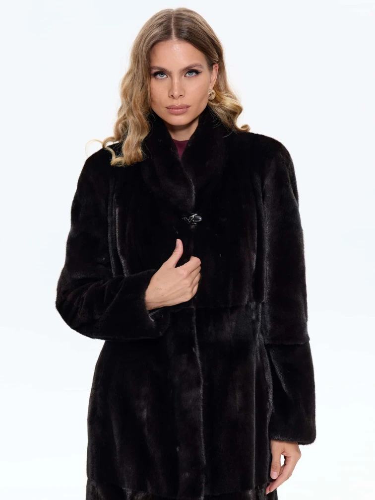 Шуба из меха норки MAKIS ROUSSOULIS METALICA, черная, размер 44, артикул 34500-0