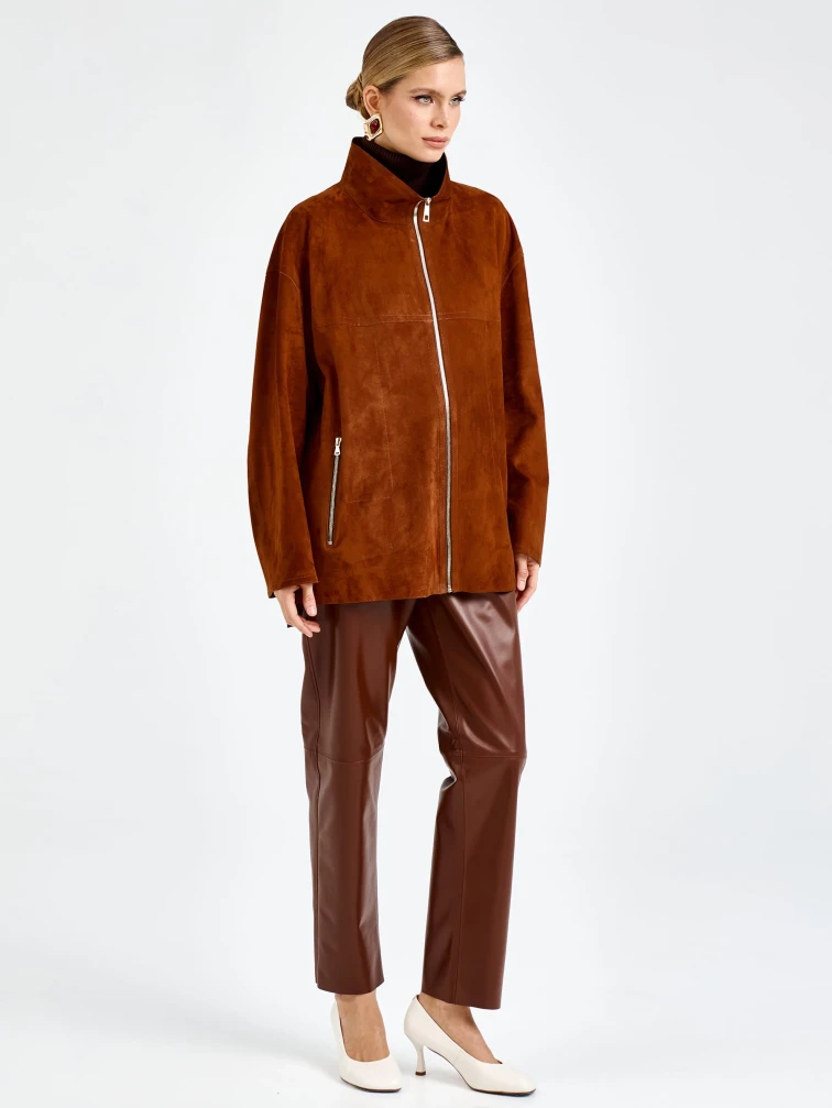 Женские кожаные брюки премиум класса 04, виски, размер 48, артикул 92610-4