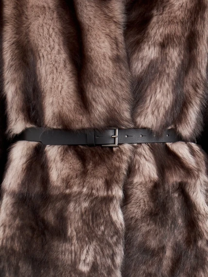 Короткая женская дубленка из тосканы 2072, cерая, размер 42, артикул 64960-3