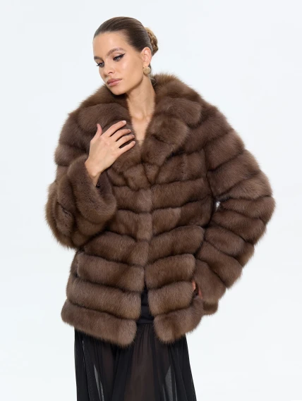 Женская шуба из меха куницы Л511-389, натуральная, размер 48, артикул 64890-2