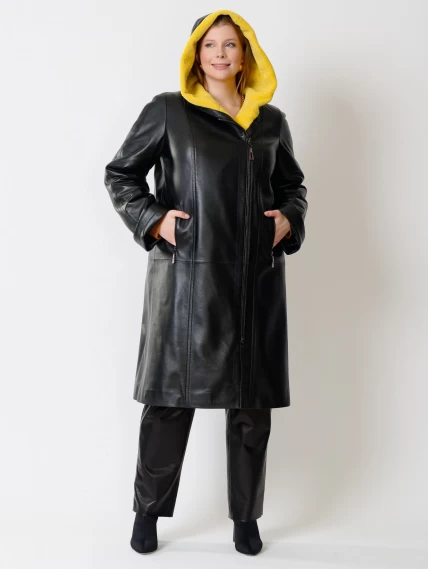 Демисезонный комплект женский: Плащ утепленный 3011 + Брюки 04, черный, р. 50, арт. 111174-6