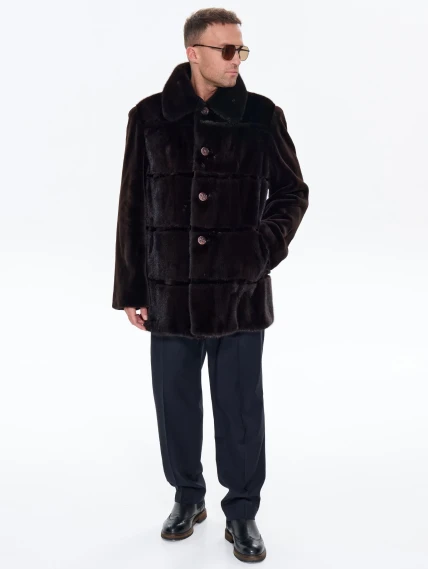 Шуба мужская из меха норки REGAL RRM-506, коричневая, размер 56, артикул 34550-1